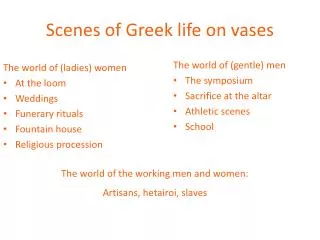 Scenes of Greek life on vases