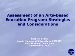 Assessment of an Arts-Based Education Program: Strategies and Considerations
