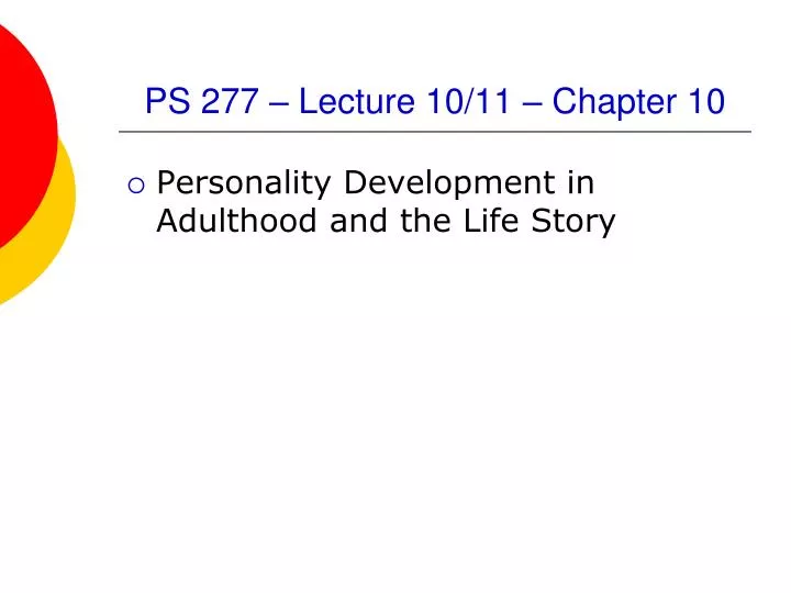 ps 277 lecture 10 11 chapter 10