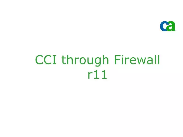 cci through firewall r11