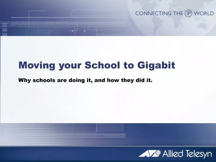 moving your school to gigabit