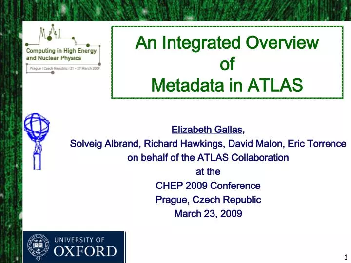an integrated overview of metadata in atlas