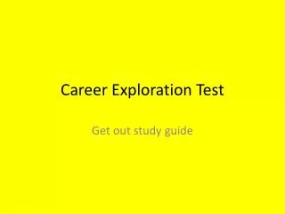 Career Exploration Test