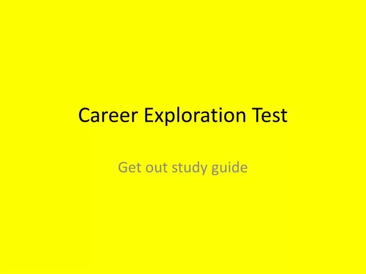 career exploration test