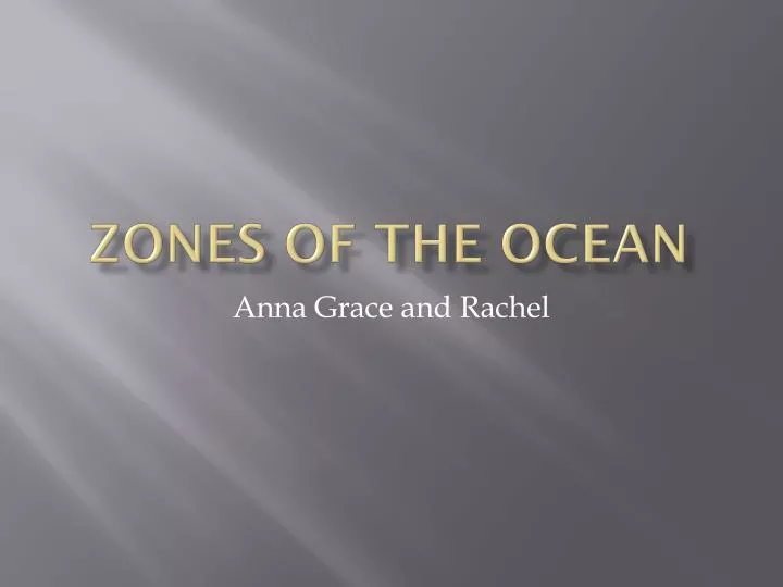 zones of the ocean