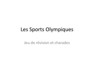 les sports olympiques
