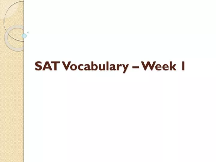 sat vocabulary week 1