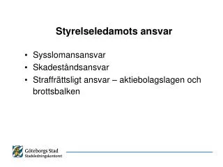 styrelseledamots ansvar