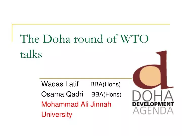 the doha round of wto talks