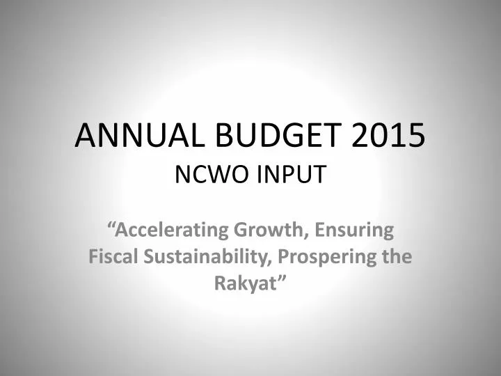 annual budget 2015 ncwo input