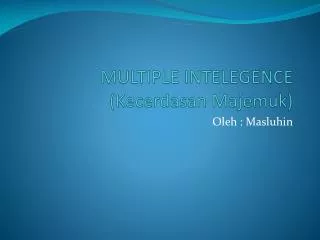 multiple intelegence kecerdasan majemuk