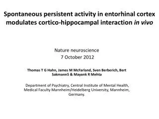 Nature neuroscience 7 October 2012