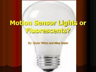 Motion Sensor Lights or Fluorescents?