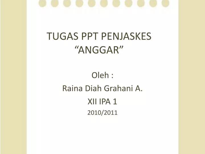 tugas ppt penjaskes anggar