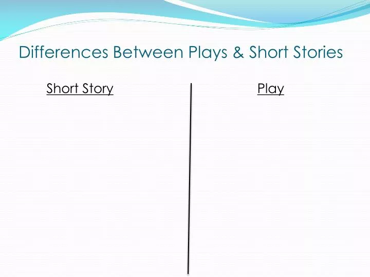 differences between plays short stories