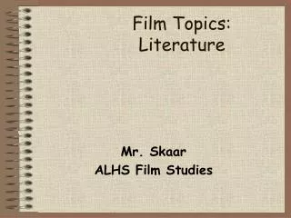 Film Topics: Literature