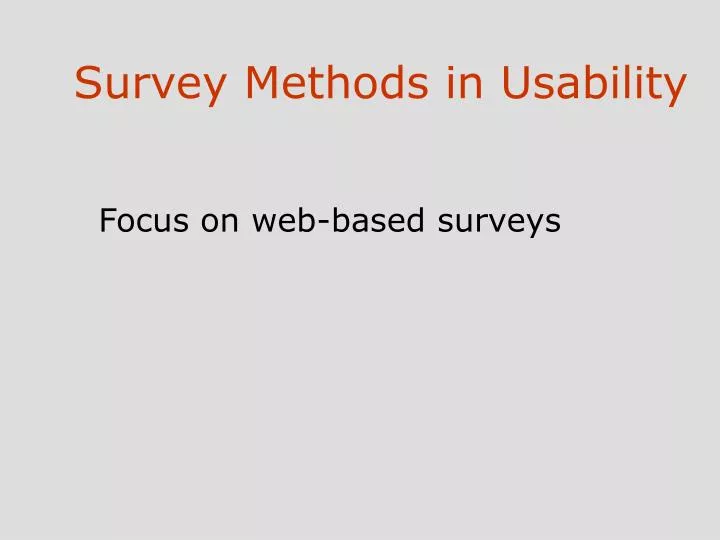 survey methods in usability
