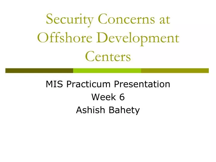 security concerns at offshore development centers