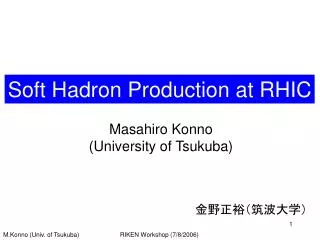 Soft Hadron Production at RHIC