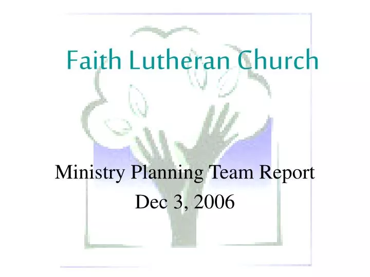 ministry planning team report dec 3 2006