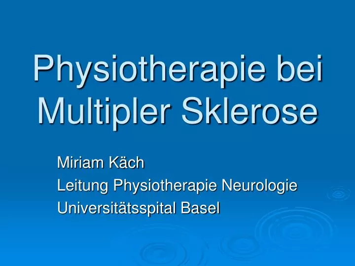 physiotherapie bei multipler sklerose