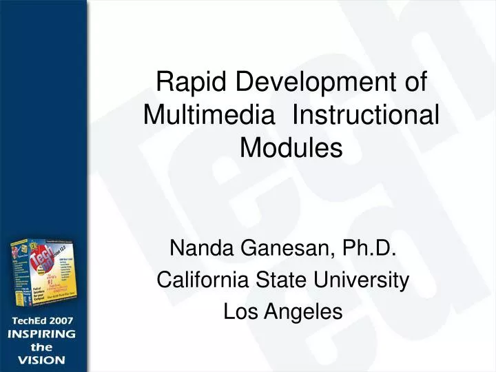 rapid development of multimedia instructional modules