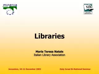 Libraries Maria Teresa Natale Italian Library Association