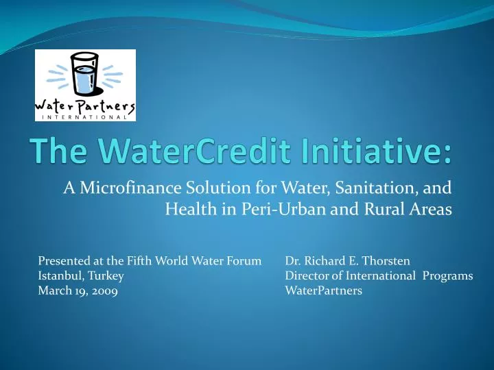 the watercredit initiative