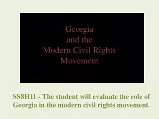 Georgia and the Modern Civil Rights Movement