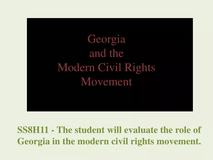 georgia and the modern civil rights movement