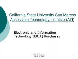 California State University San Marcos Accessible Technology Initiative (ATI)