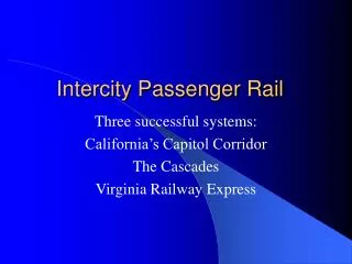 Intercity Passenger Rail