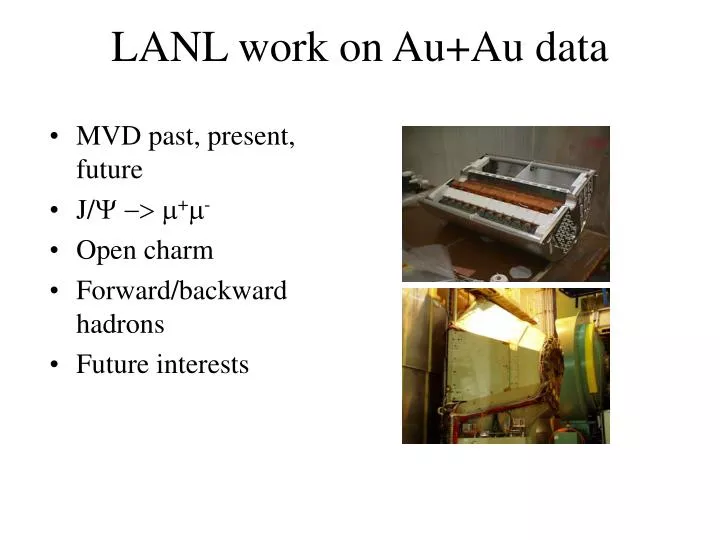 lanl work on au au data