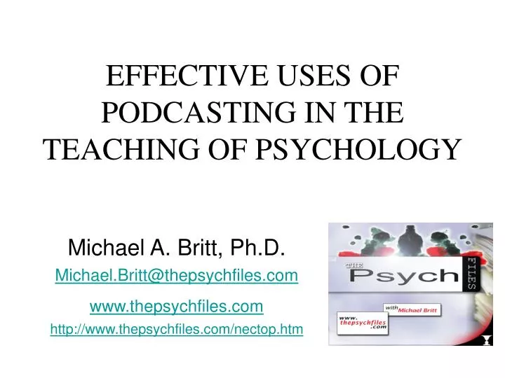 effective uses of podcasting in the teaching of psychology