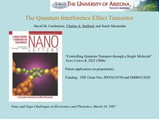 Nano and Giga Challenges in Electronics and Photonics, March 16, 2007