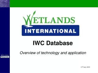 IWC Database Overview of technology and application