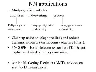 NN applications