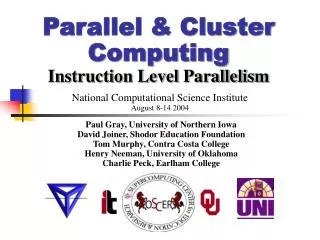 Parallel &amp; Cluster Computing Instruction Level Parallelism