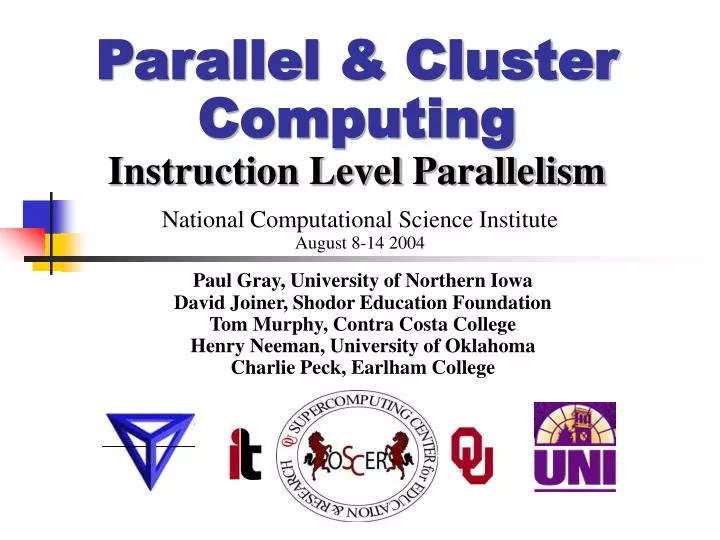 parallel cluster computing instruction level parallelism