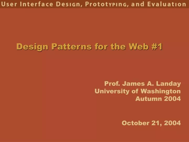 design patterns for the web 1