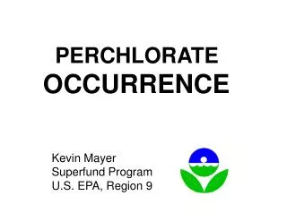 PERCHLORATE OCCURRENCE