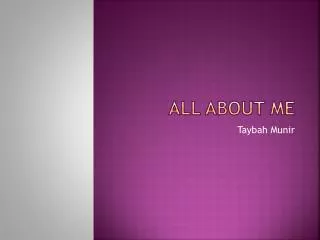 all about me