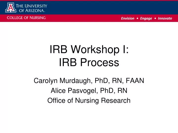 irb workshop i irb process