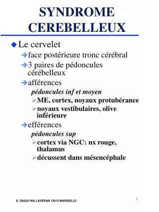syndrome cerebelleux