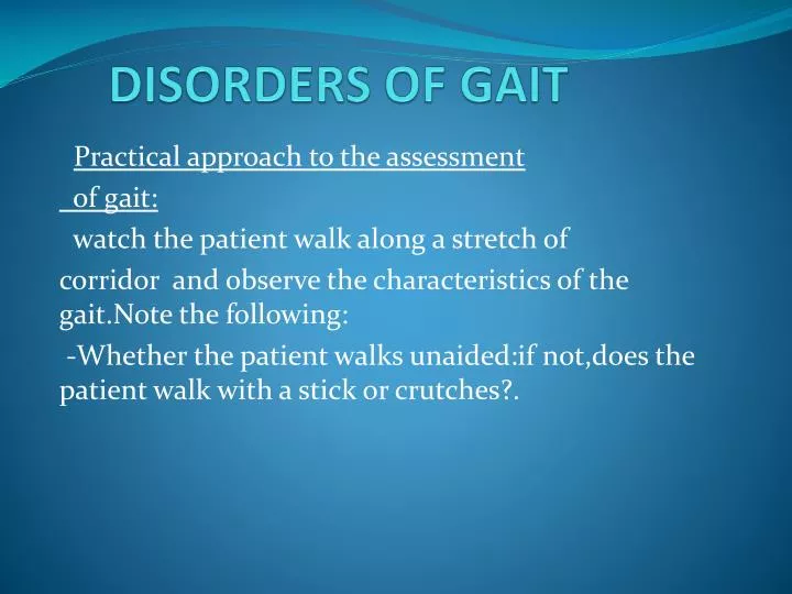 disorders of gait