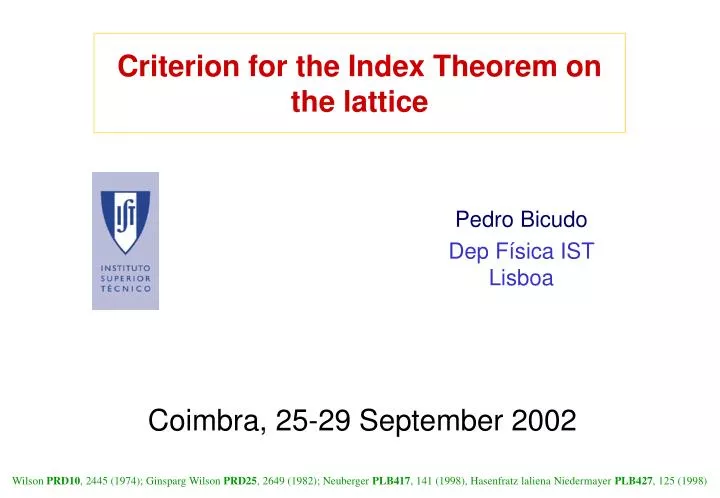 criterion for the index theorem on the lattice