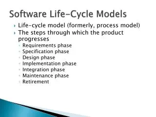 software life cycle models