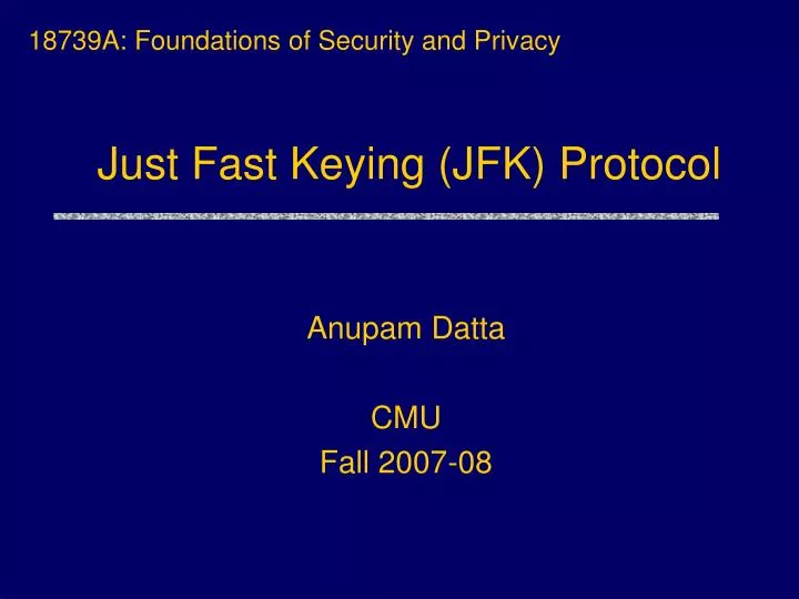 just fast keying jfk protocol