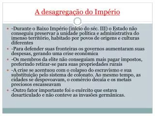 a desagrega o do imp rio
