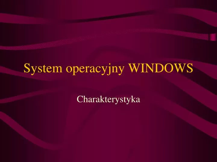 system operacyjny windows